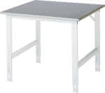 Arbeitstisch Tom - Stahlb,lechbelag-Platte B1000xT,1000xH760-1080mm - Stahlblechbelag-Platte