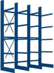 Kragarmregal Heavy,B3100xT1000xH4000 mm,einseitig RAL 5010 - 5 Ebenen Traglast 2020kg