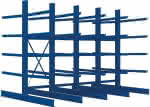 Kragarmregal Heavy,B4090xT2x1250xH3000 mm,doppelseitig RAL 5010 - 5 Ebenen Traglast 2000kg