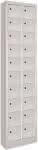 Kleinfachschrank m.Sockel,H1950xB460xT200 mm,2x10 Fächer RAL7035 - Türen glatt