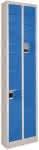 Kleinfachschrank m.Sockel,H1950xB460xT200 mm,2x15 Fächer RAL7035/5012 - Türen glatt