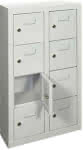 Kleinfach-Wandschrank,H815xB460xT200 mm,2x4 Fächer RAL7035 - Türen mit Etikettenrahmen