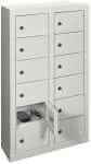 Kleinfach-Wandschrank,H815xB460xT200 mm,2x6 Fächer RAL7035 - Türen glatt