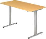 Schreibtisch Buche,von 735 - 1190 mm