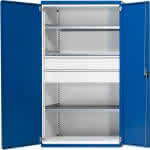 ANKE Schwerlastschrank o- hne Mittelwand B1085xT69- 0mm 3 Böden 2 Schubladen