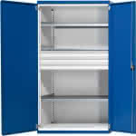 ANKE Schwerlastschrank o- hne Mittelwand B1085xT69- 0mm 3 Böden 3 Schubladen