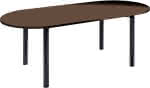 Konferenztisch oval,2000x900mm Nußbaum/Silber