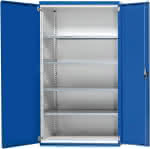 Schwerlastschrank,B1085xT400xH1950mm,RAL7035/5010 o.Mittelwand - 4 Böden