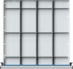 Schubladeneinteilungssatz,für FH 180mm,1/4 Teilung - f.Schublade B600xT600mm