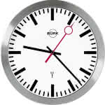 Funkwanduhr Ø 30 cm,satin aluminium