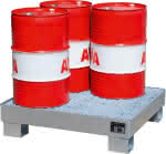 Auffangwanne mit GR,max 4 Fässer a 60l,910x800x225mm - feuerverzinkt