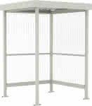 Raucherunterstand Jena,B1720xT1580xH2360 mm,RAL 9002 grauweiß
