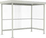Raucherunterstand Jena,Maxi B2960xT1580xH2360mm,RAL 9002 grauweiß