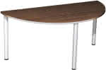 Konferenztisch Halbkreis,1600x800 Nussbaum/Silber