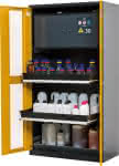 Chemikalienschrank Glasa.,1055x1950 2Tür.gelb,6Ausz