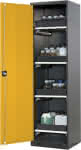 Chemikalienschrank,545x1950 1Tür,gelb,6Ausz