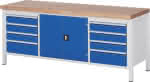 Werkbank B2000 gr/bl,8Sb.120+180,1Tür