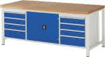 Werkbank B2000xT900 gr/bl,8Sb.120+180,1Tür
