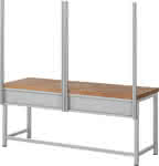 Befestigungssatz,mit 4 System-Stützen,Breite 2000 mm - Feldbreite 1x750+1x1250