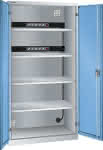 Ladeschrank Flügeltüren,RAL 7035/5012,BxTxH 1000x580x1950 - 2x5 fach Steckdose 230V