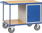 Werkstattwagen 600 kg,1050x700 mm, 1 Tür, 2 Böd