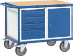 Werkstattwagen 600 kg,1050x700mm, 1 Tür, 4 Schu