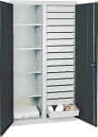 Werkzeugschrank S2000,RAL 7035/7016,Mitteltrennwand, 16 S - 4 Fachböden