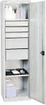 Werkzeugschrank S2000,RAL 7035/7035,2 Wannenböden - 5 Schubladen