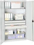 Werkzeugschrank S2000,RAL 7035/7035,3 Wannenböden - 3 Schubladen