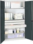 Werkzeugschrank S2000,RAL 7035/7016,3 Wannenböden - 3 Schubladen