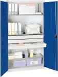 Werkzeugschrank S2000,RAL 7035/5010,3 Wannenböden - 3 Schubladen