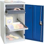Werkzeugschrank S3000,RAL 7035/5010,2 ausz. Schubladen - 1 Wannenboden