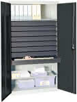 Werkzeugschrank S3000,RAL 7035/7016,8 Schubladen 100 mm, 2 W - durchgehend