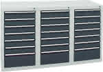 Schubladenschrank STS,410 RAL 7035/7016,18x100 3x200 mm