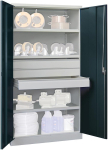 Schwerlastschrank,Drehg., ohne Trennwand,3 Böden - 3x125, RAL 7035/7016