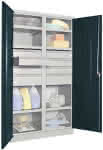 Schwerlastschrank,Drehg., Trennwand,6 Böden - 6x125, 2x175, 7035/7016