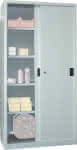 Schiebetürenschrank,B1000xT500xH1950 mm,4 Böden verzinkt - RAL 7035