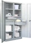 Schwerlastschrank m.Türen,B1040xT630xH1950 mm,6 FB,SL je 2x75,125,175mm - RAL 7035 Mittelwand