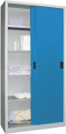 Schiebetürenschrank,B1000xT600xH1950 mm,4 Böden verzinkt - RAL 7035/5012