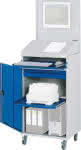Computer-Schrank,B650xT520xH1895 mm,RAL 7035/5010 mobil - Gehäuse offen