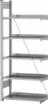 Anbauregal zerlegt,HZA 17307 EX, 5 Böden,1750x300x750mm - verzinkt