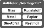 Aufkleber-Set, 6tlg.,70x300mm,für Wertstoffsammler
