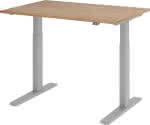Schreibtisch XMKA12,120 x 80 cm,Nussbaum, 25 mm dick - ABS-Dickkante