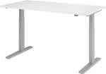 Schreibtisch höhenvers.,1600x800x700-1200 mm,Gestell silber, - Platte Weiss