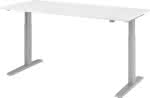 Schreibtisch höhenvers.,1800x800x700-1200 mm,Gestell silber, - Platte Weiss