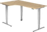 Winkelschreibtisch,XDSM82, 200 x 120 cm,Eiche, 25 mm dick - ABS-Dickkante