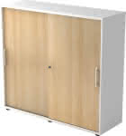 Schiebetürenschrank,1200x400x1100 Weiß/Eiche