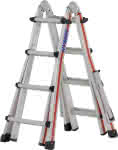Teleskopleiter,4x4 Sprossen AH 4,50m