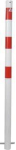 Absperrpfosten rot/weiß,H1300xD60 mm 2 Ösen,zum Einbetonieren