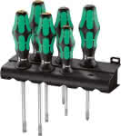 WERA Schraubendrehersatz,Schlitz/PZ 6-teilig mit,Rack